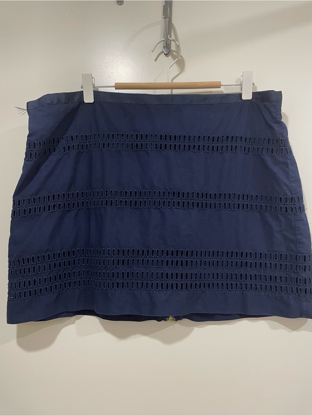 GAP Navy Eyelet Mini Skirt with Horizontal Cutwork